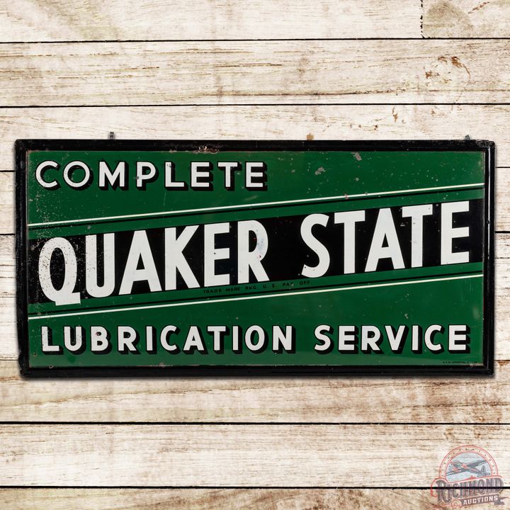 Quaker State Complete Lubrication Service Embossed SST Sign