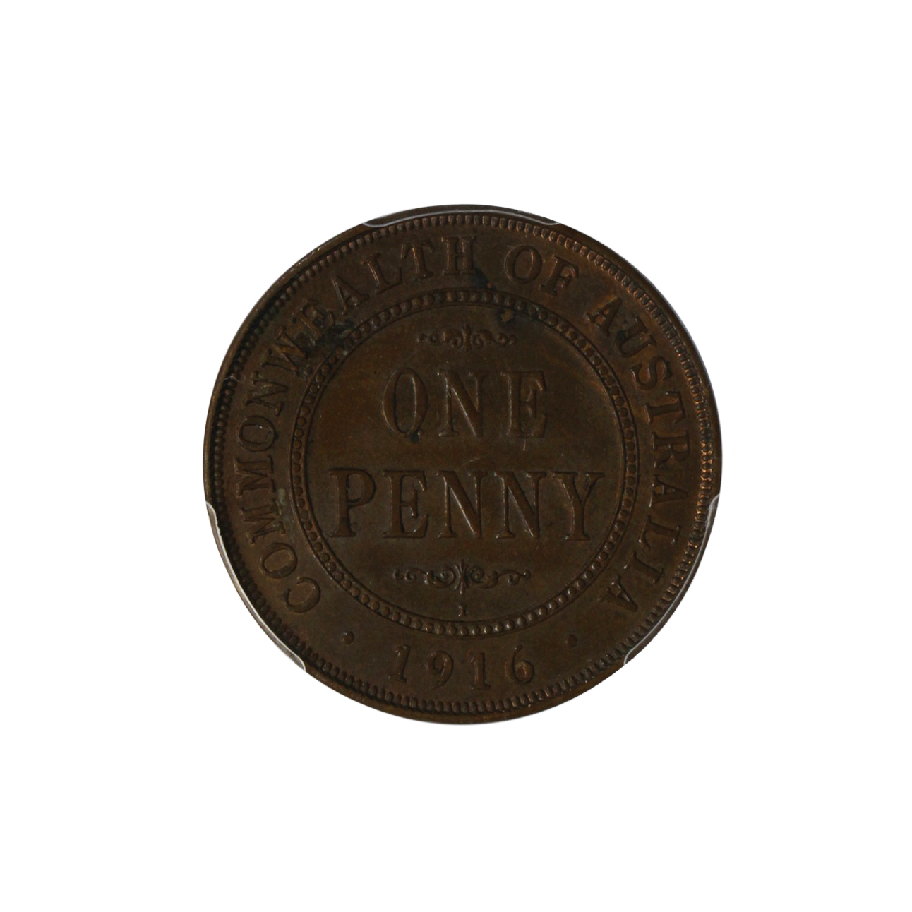 912. · George V, Penny, 1916-I, UNC details