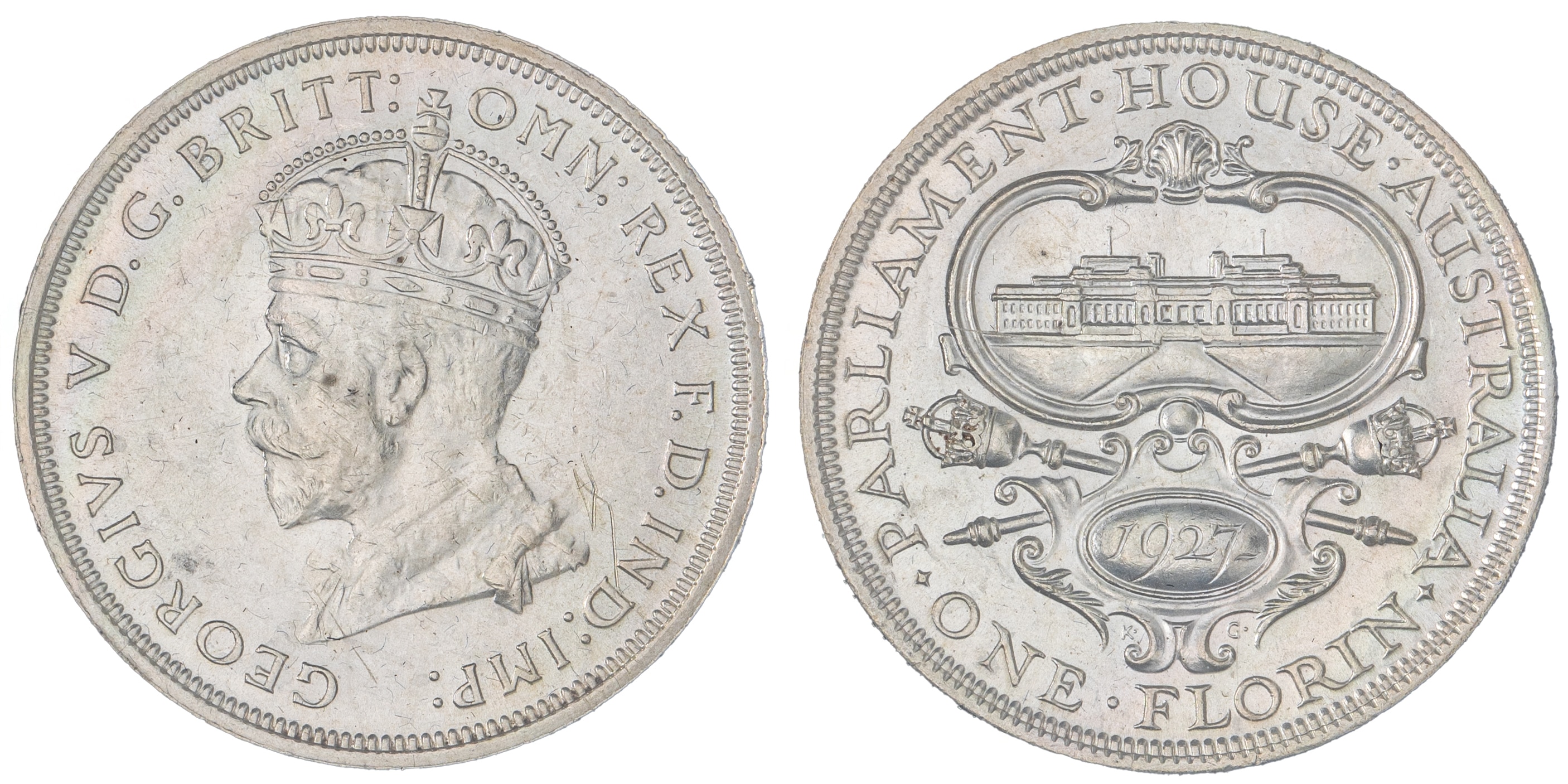 George V, Canberra, Florin, 1927, aUNC