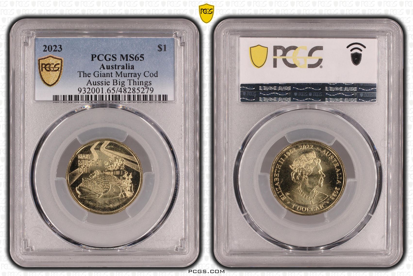 The Giant Murray Cod Aussie Big Things , One Dollar, 2023, PCGS MS65