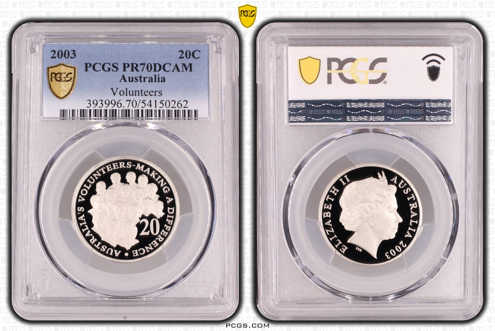 Volunteers, Twenty Cent, 2003, PCGS PR70DCAM