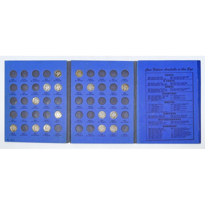 2pc US Mercury Silver Dime Blue Books 46pc