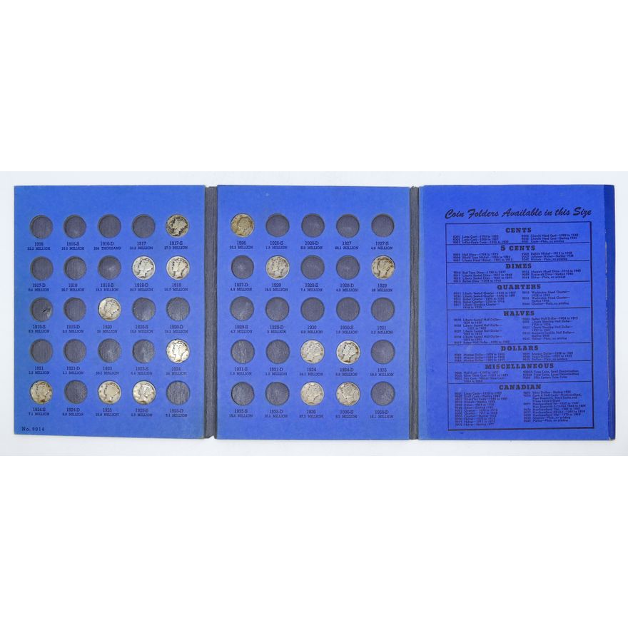 2pc US Mercury Silver Dime Blue Books 46pc