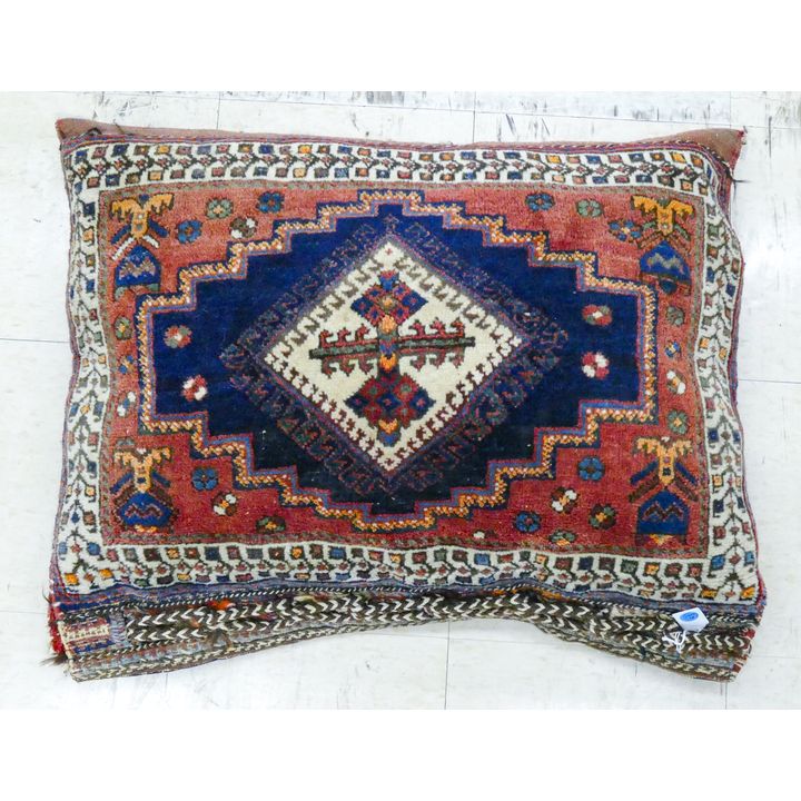 Semi Antique Beluch Medallion Large Rug Pillow 23''x30''