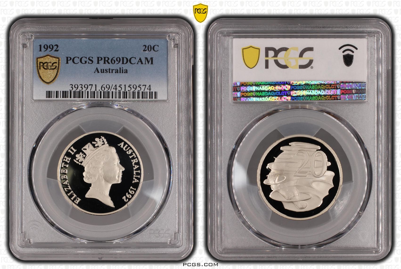 Twenty Cent, 1992, PCGS PR69DCAM