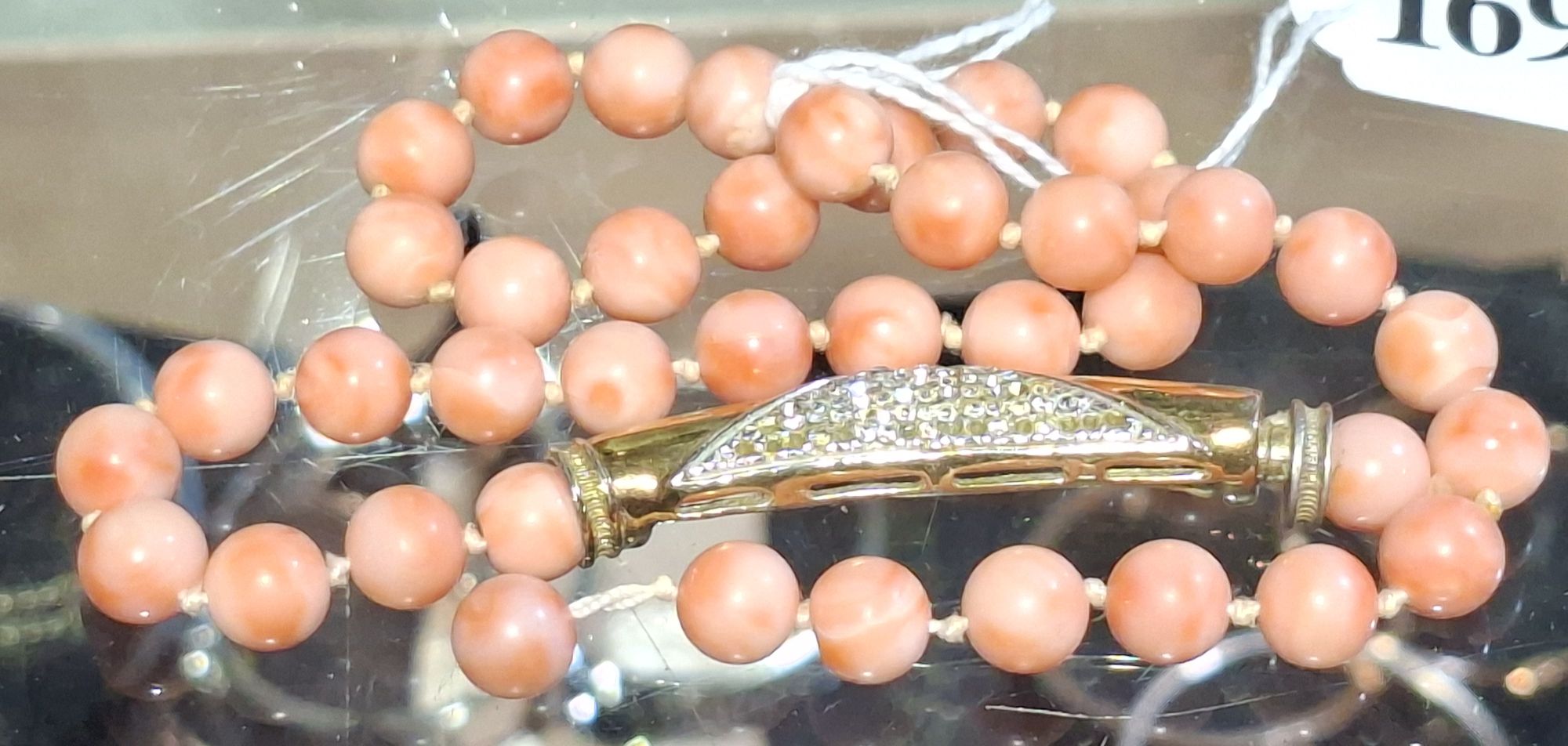 Coral Necklace With Silver Gilt Clasp