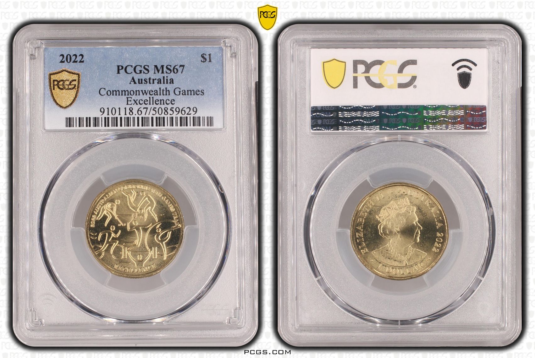 Commonwealth Games - Excellence, One Dollar, 2022, PCGS MS67