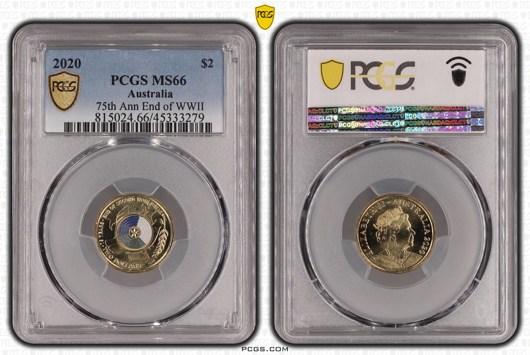75th Ann End of WWII Colorized , Two Dollar, 2020, PCGS MS66
