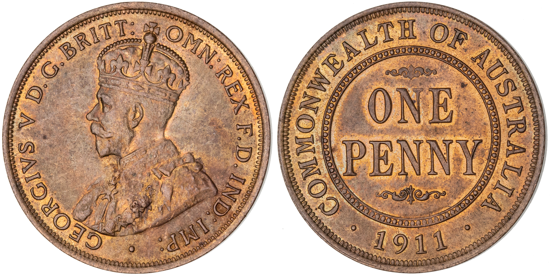 George V, Penny, 1911, CHU