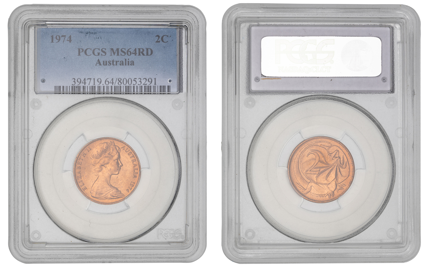 Elizabeth II, Two Cent, 1974, PCGS MS64RD