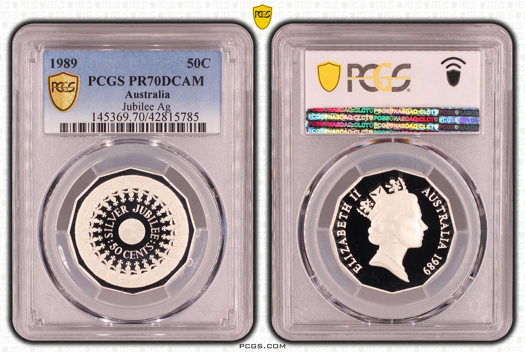 Elizabeth II, Silver, Jubilee, Fifty Cent, PR70DCAM , 1989 PCGS POP - 36/0