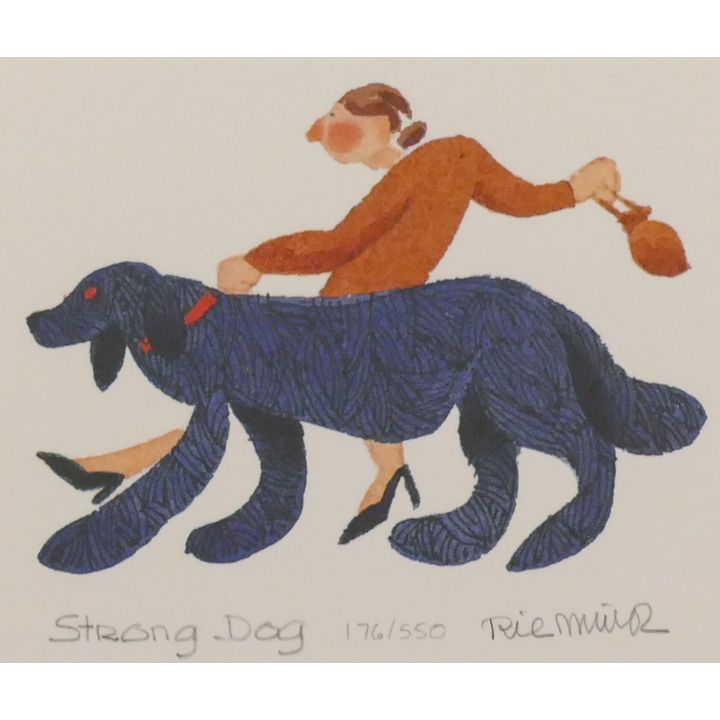 Rie Munoz ''Strong Dog'' Signed Print 7'' x 7.25'' Sheet.