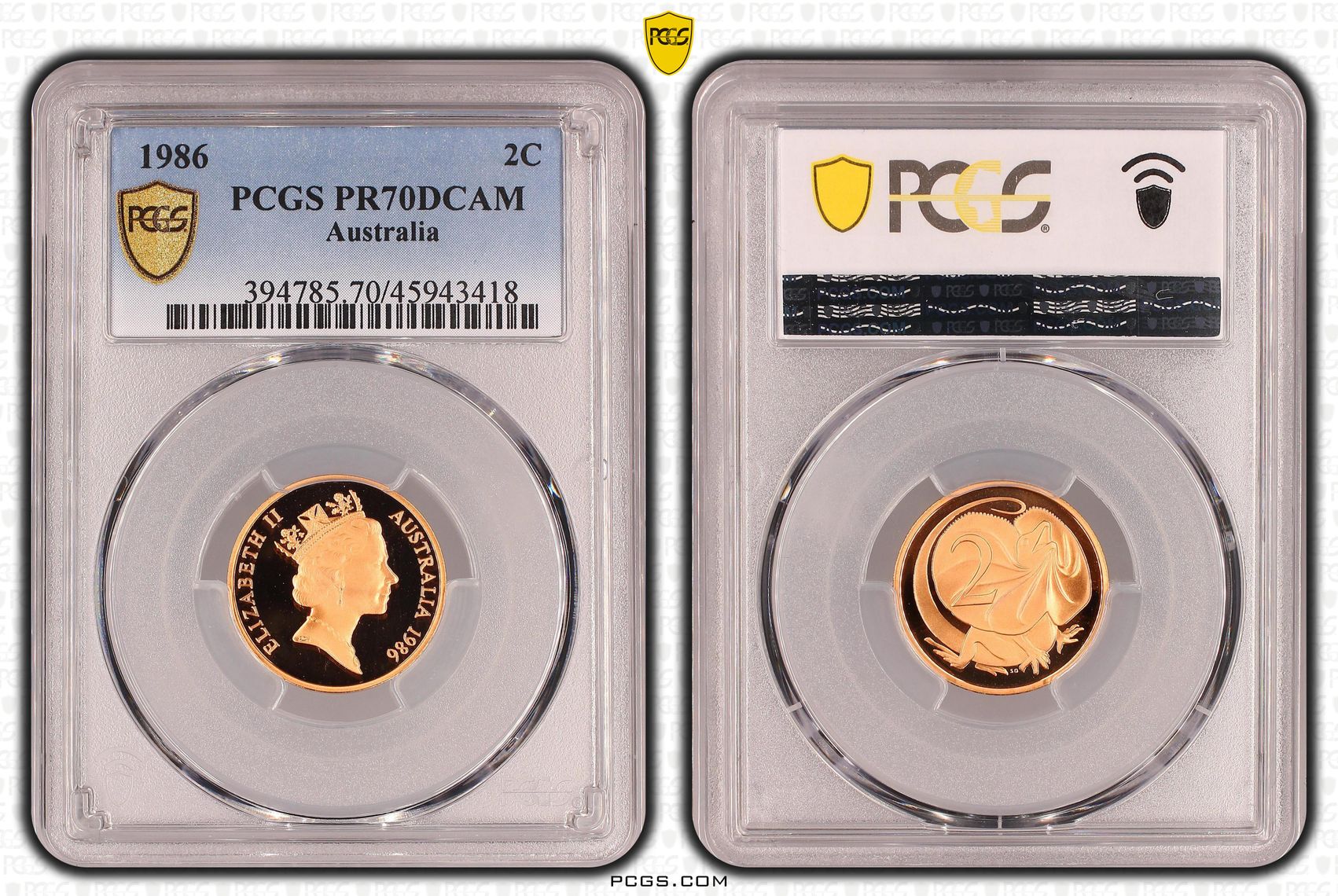 Elizabeth II, Two Cent, 1986, PCGS PR70DCAM