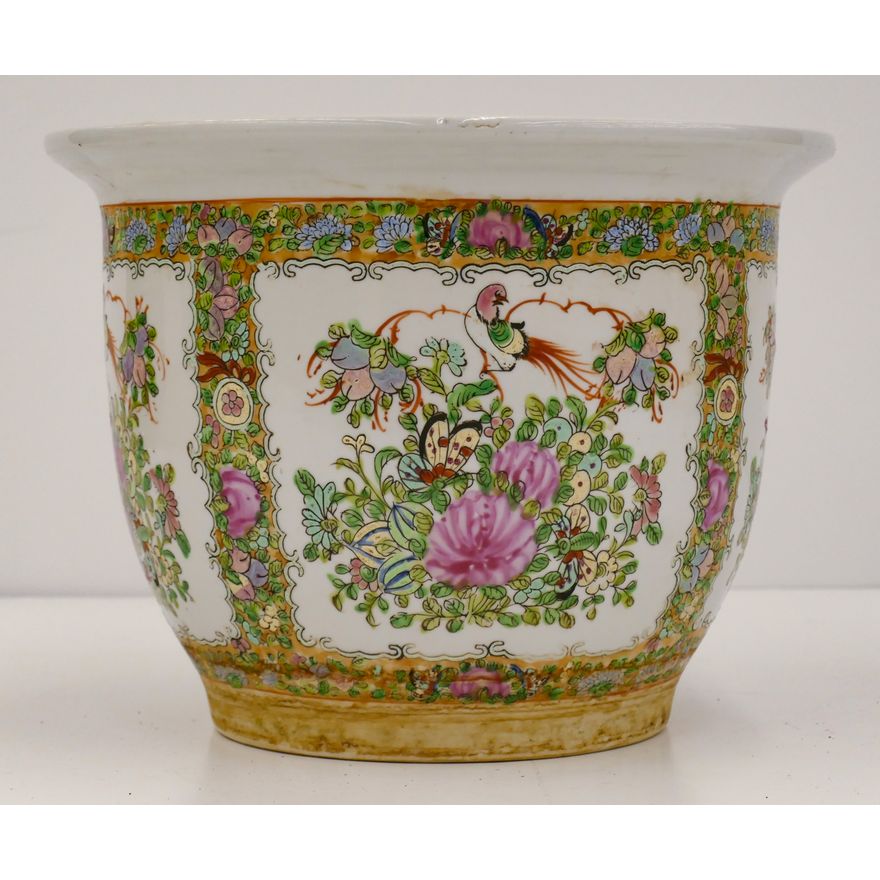 Chinese Rose Canton Porcelain Planter 7''