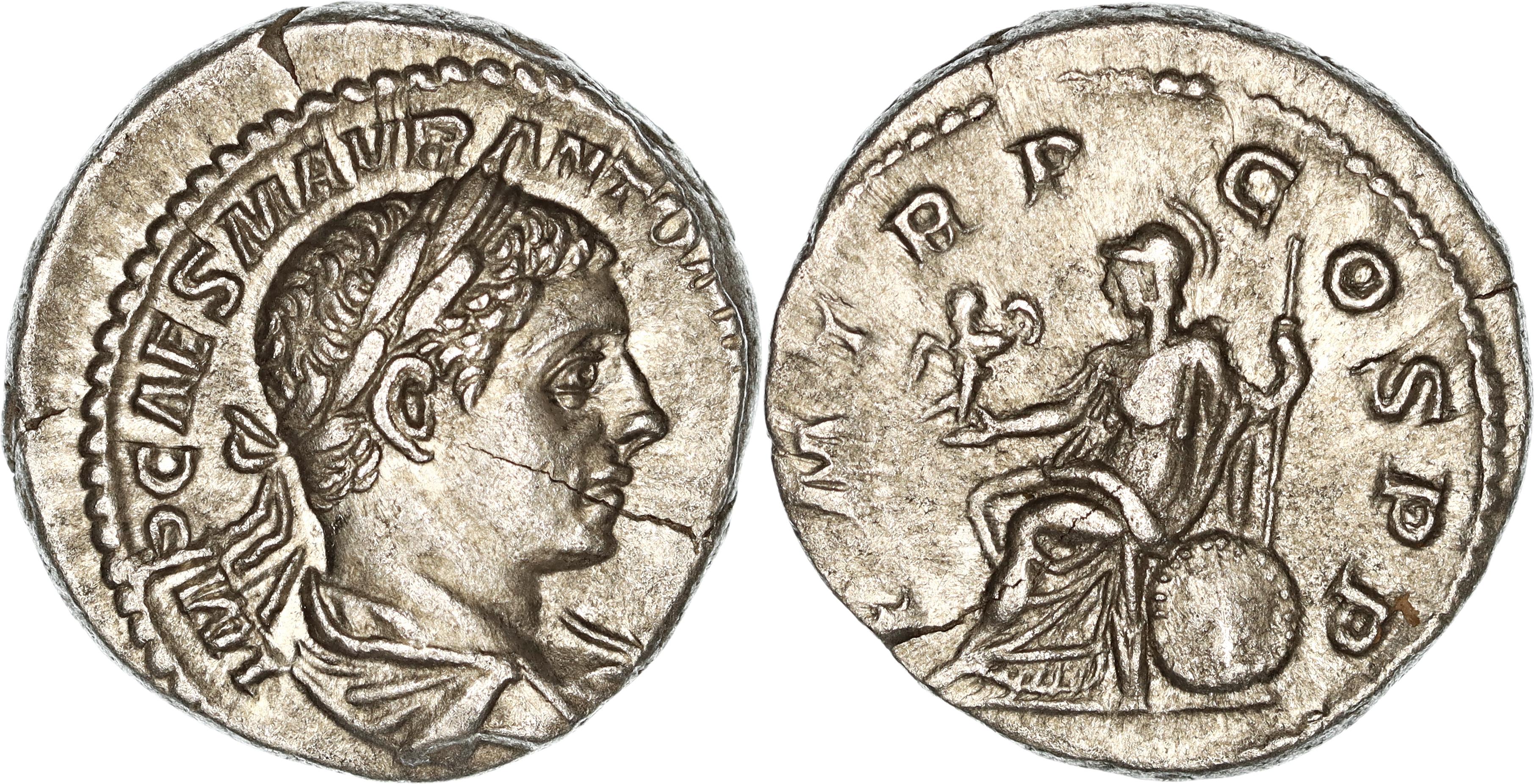 Roman Empire, Elagabalus, Silver Denarius, 219 AD, gVF
