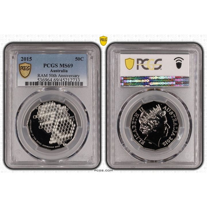 Elizabeth II, Fifty Cent, 2015, PCGS MS 69