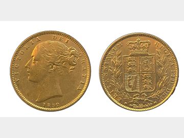 1852 VICTORIA LONDON MINT SHIELD SOVEREIGN