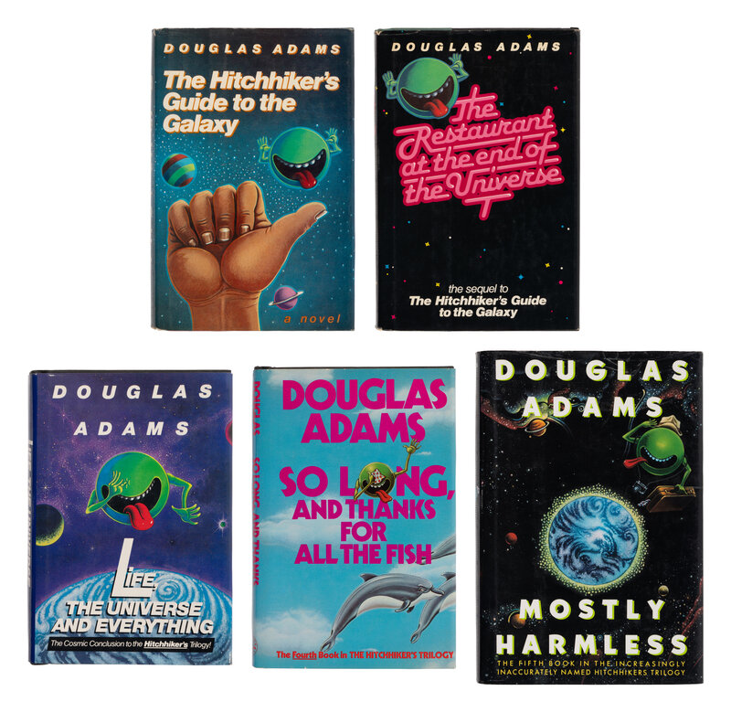ADAMS, Douglas. [The Hitchhiker's Guide novels]. ALL FIRST AMERICAN EDITIONS. 