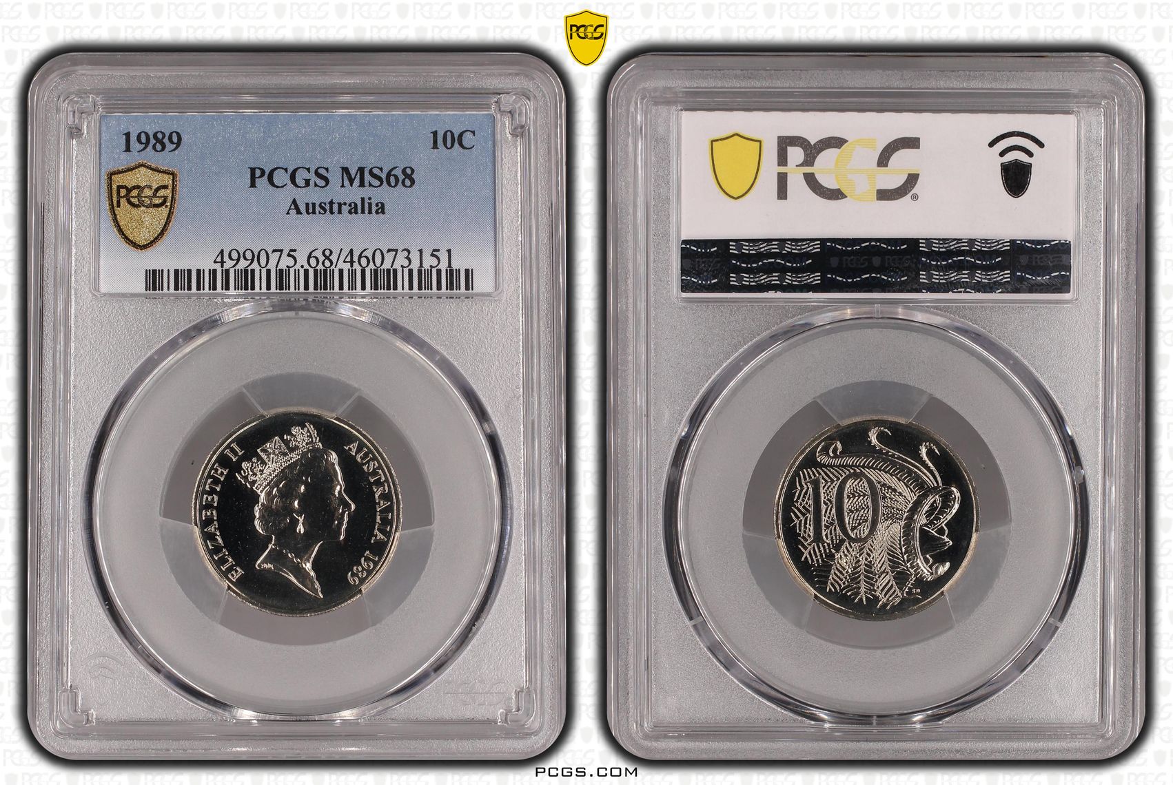 Ten Cent, 1989, PCGS MS68