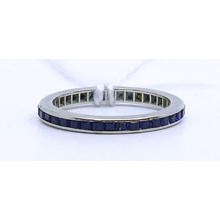Deco 14k Sapphire Band Ring Size 6 - 1.6 Grams
