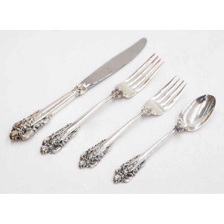 54pc Wallace Grand Baroque Sterling Flatware Service
