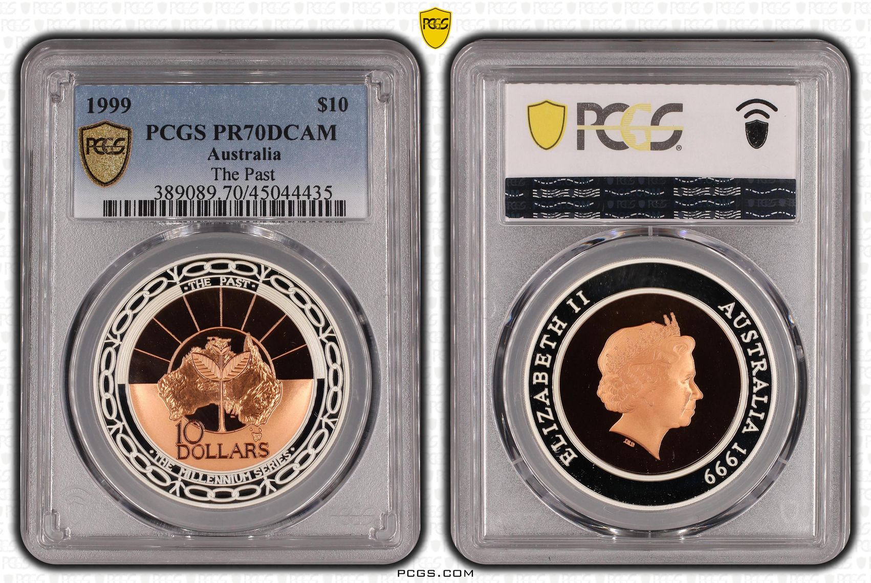 Elizabeth II, The Past, Ten Dollar, 1999, PCGS PR 70DCAM