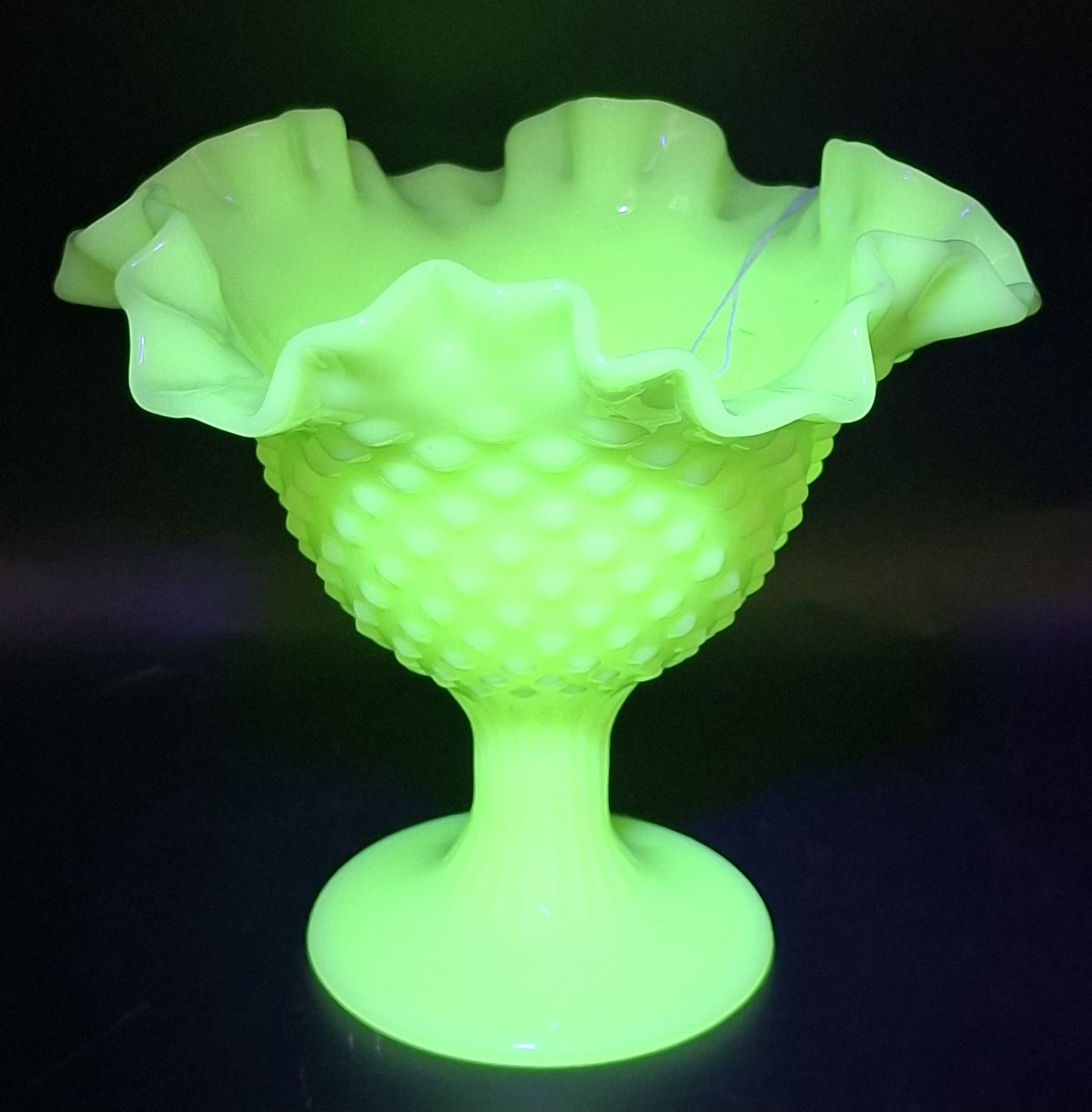 Fenton Uranium Milk Glass Comport