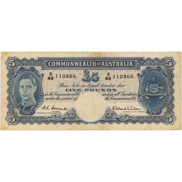 Coombs/Wilson, Five Pounds, 1952, aVF