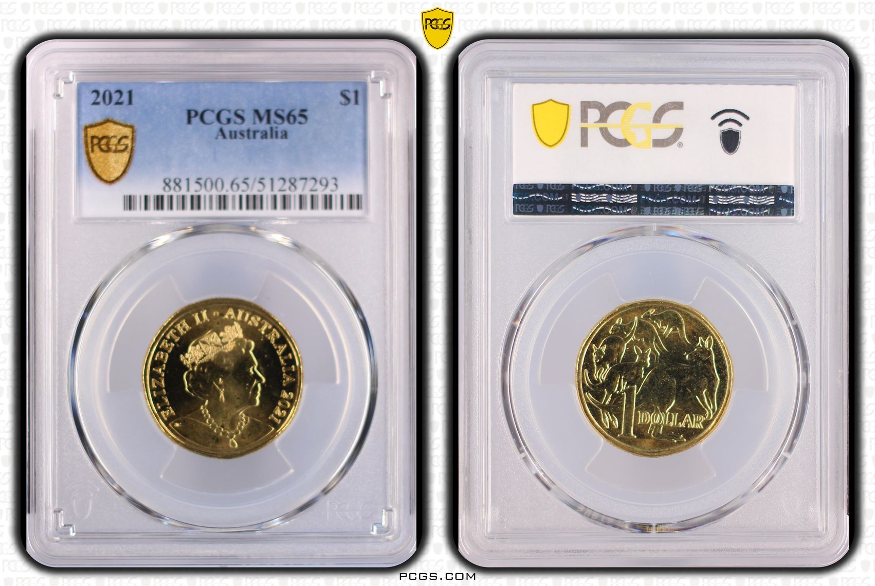 297 · One Dollar, 2021, PCGS MS65