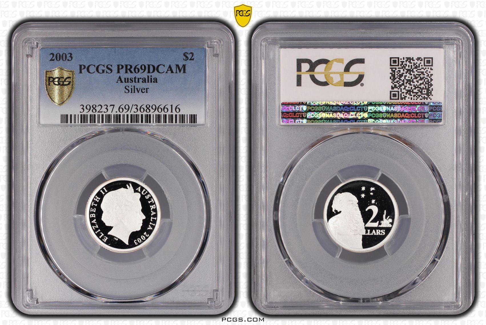 2003 Australia Two Dollar, $2 Silver PCGS - PR69DCAM -616