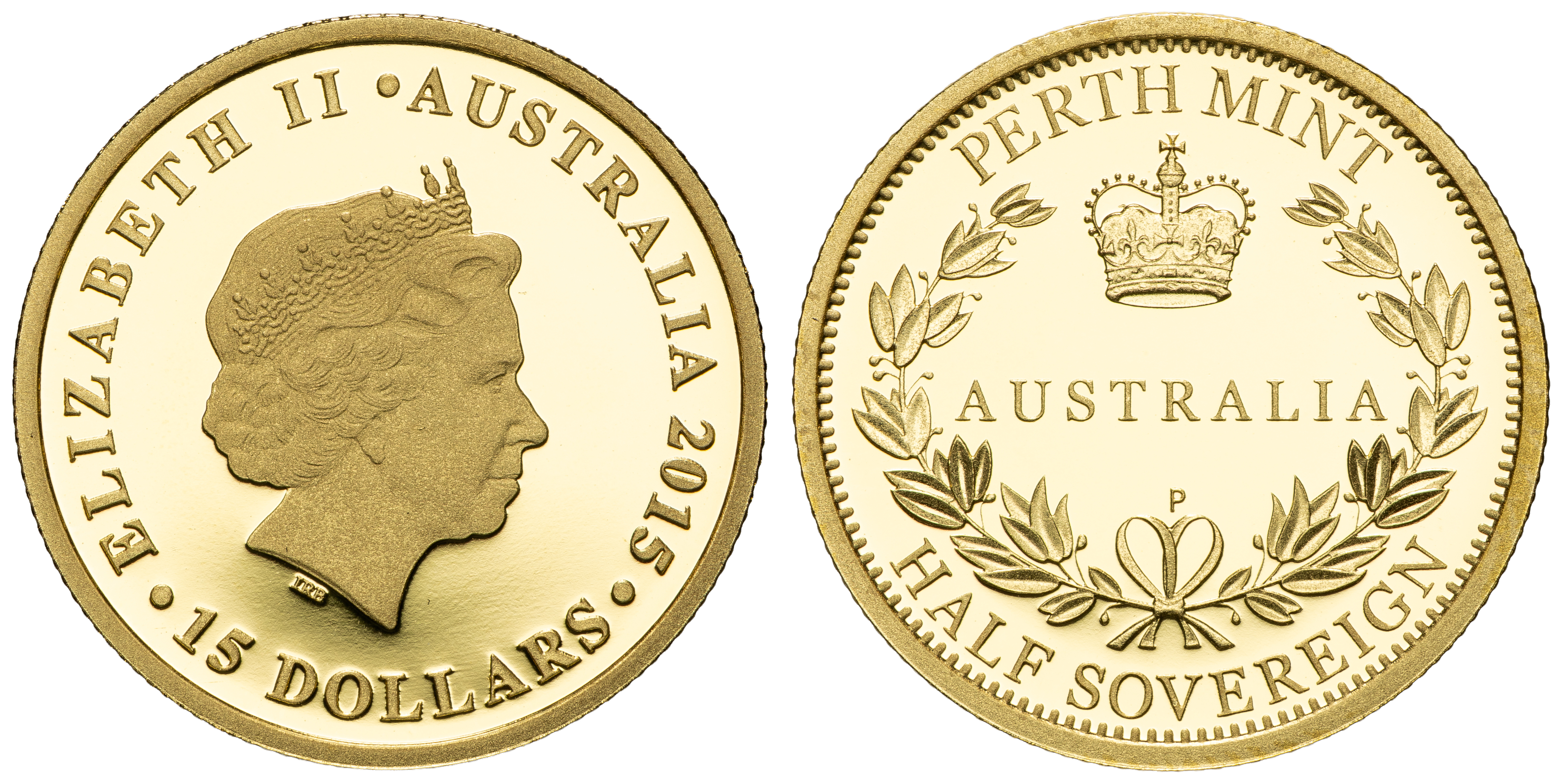 374 · Elizabeth II, Half Sovereign, Fifteen Dollars, 2015, FDC