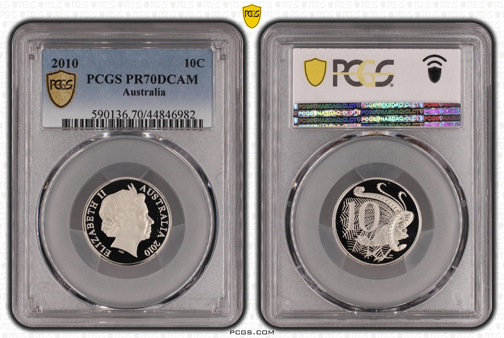 452 · 2010 Australia Ten Cent, 10c PCGS - PR70DCAM POP 32/0 -982