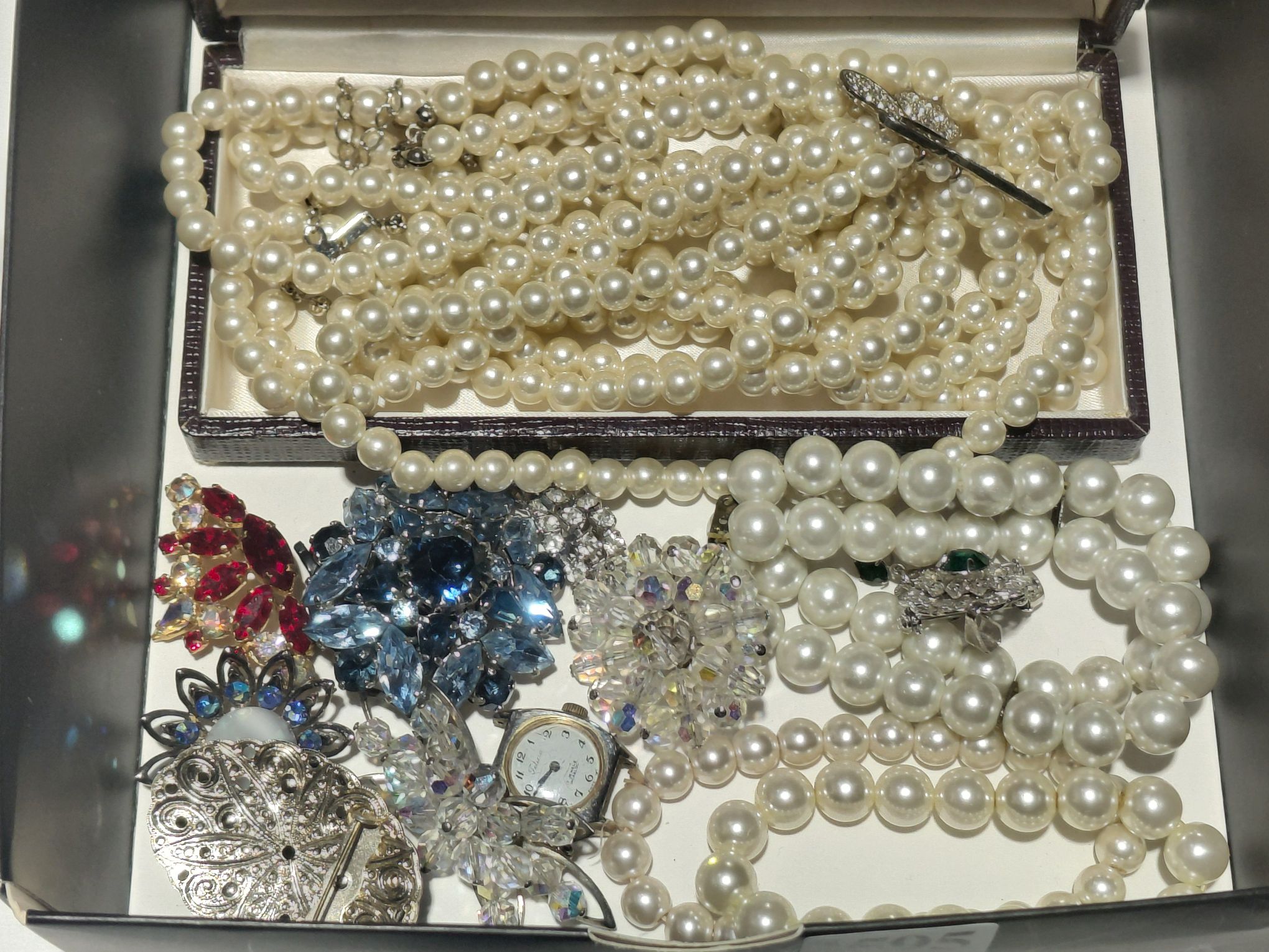 Vintage Brooches And Faux Pearls