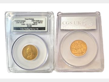1889 Queen Victoria Jubilee Head Melbourne Mint Gold Sovereign CGS VF50