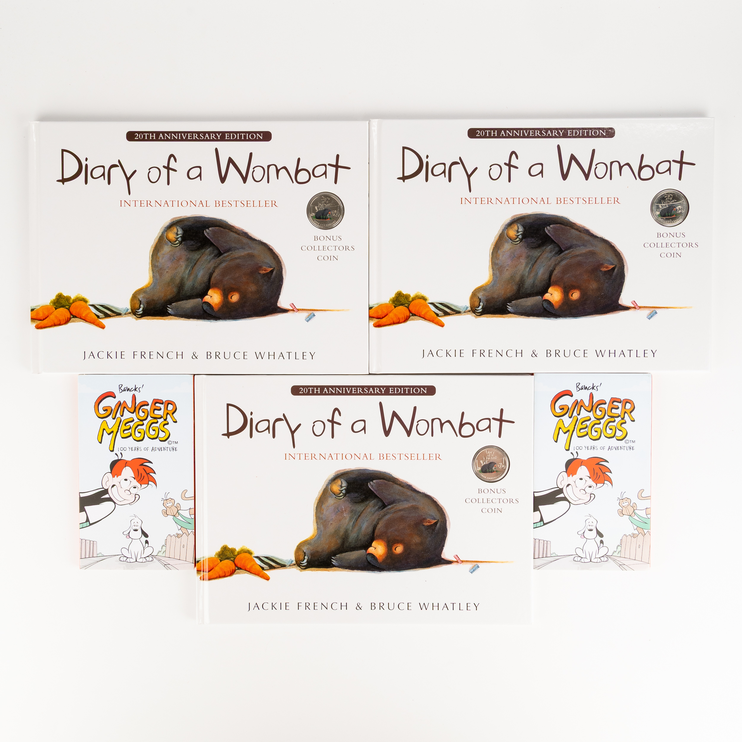 Elizabeth II, RAM - Ginger Meggs & Diary of a Wombat, Twenty Cents - One Dollar, 2021 - 2022, UNC