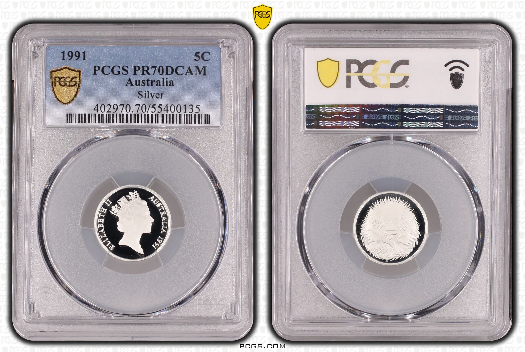 Silver, Five Cent, 1991, PCGS PR70DCAM