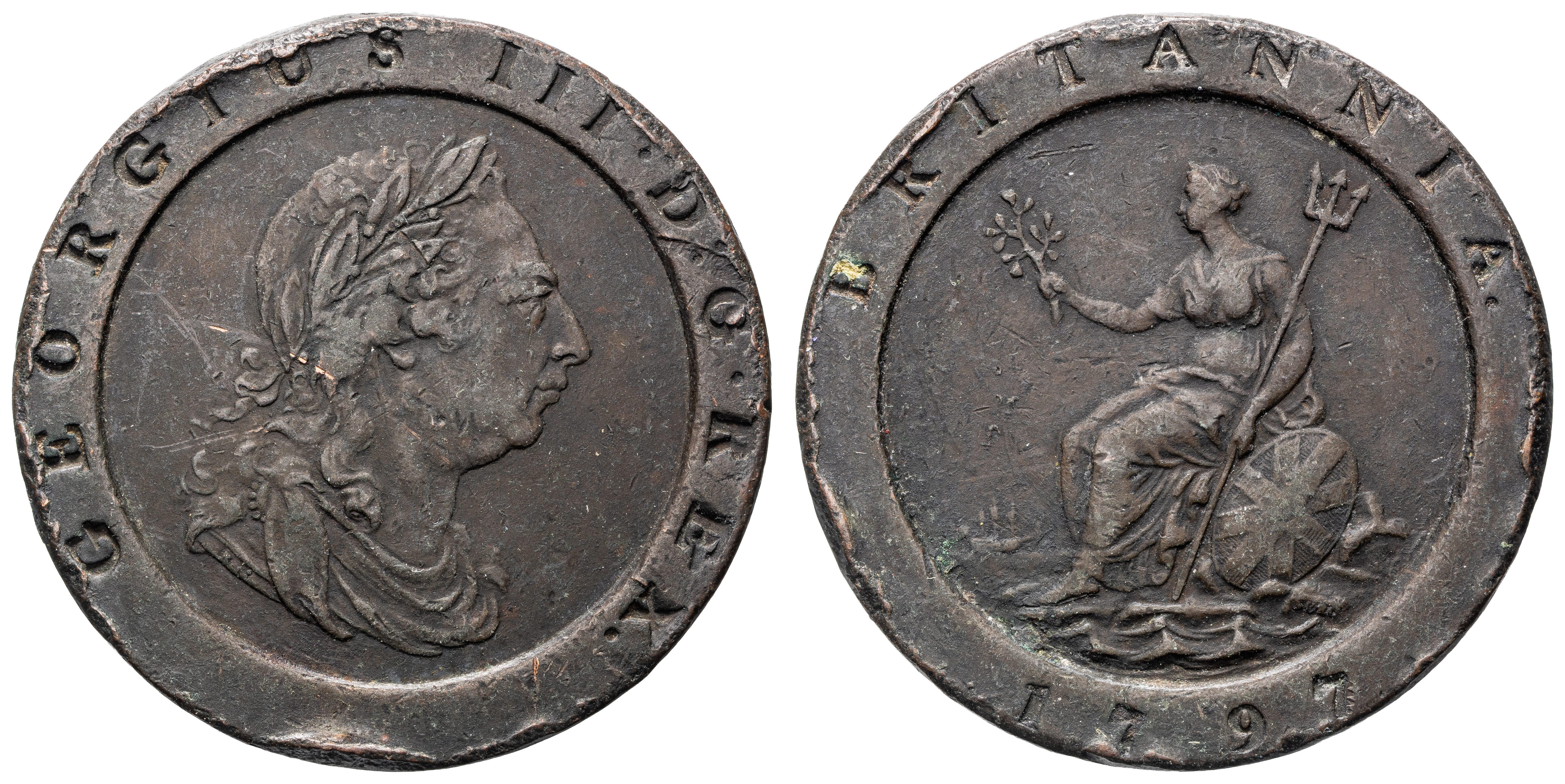 Great Britain, George III, Cartwheel, Two Pence, 1797, Fine