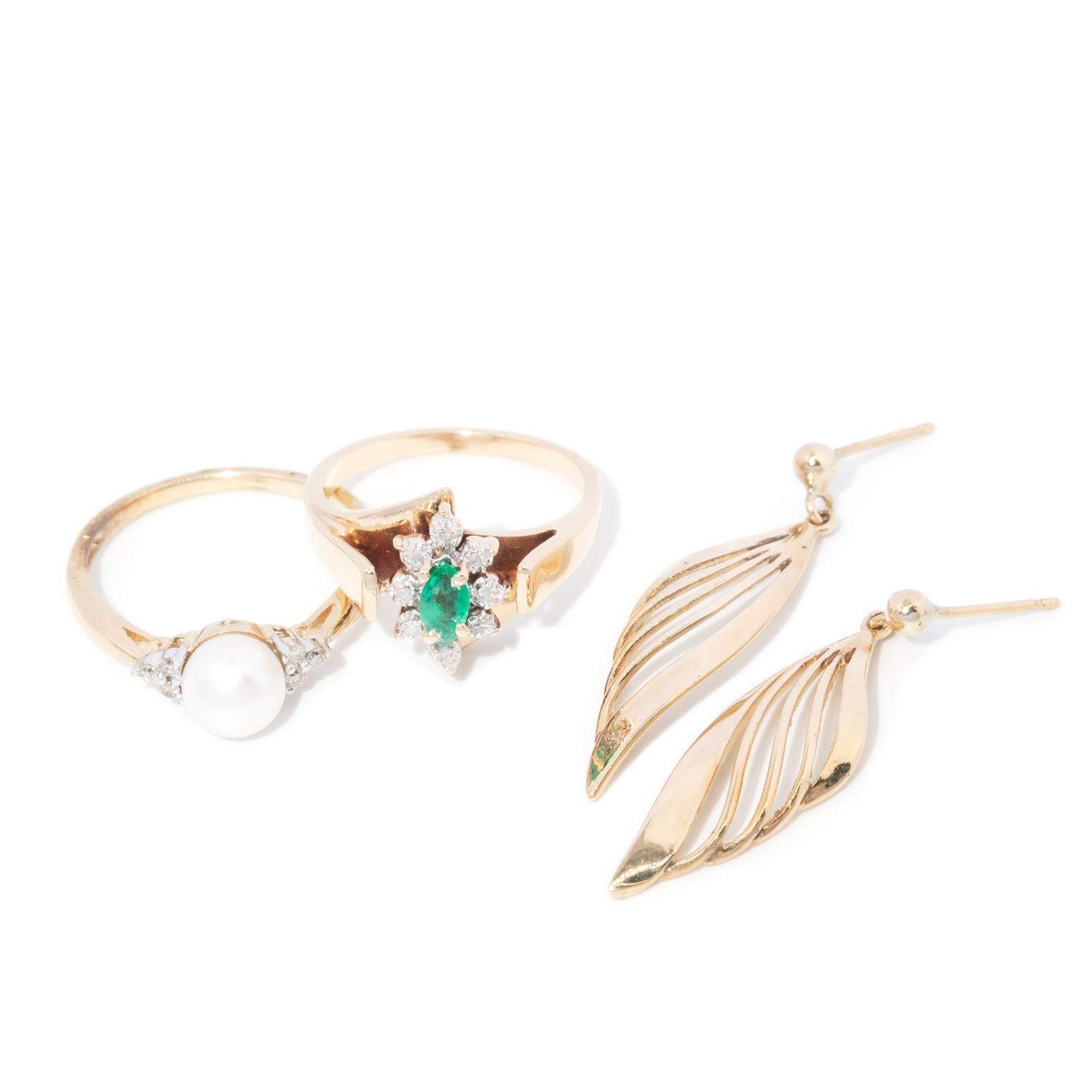 9 & 10 carat gold Earring and Ring Set