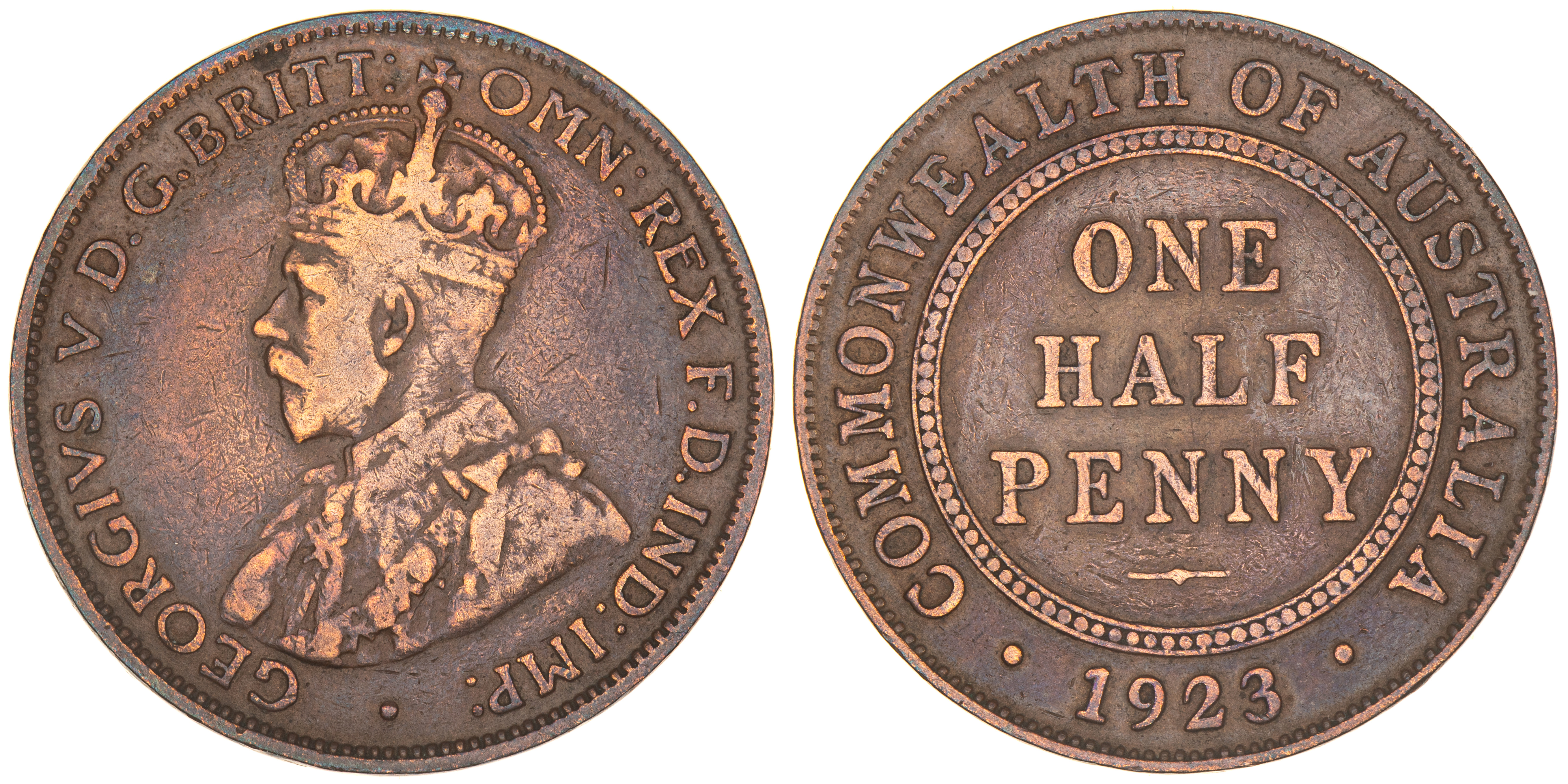 George V, Halfpenny, 1923, aFine