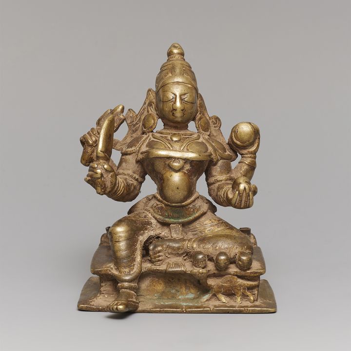 A Maharashtra copper alloy figure of Durga. Central India. 18/19th century