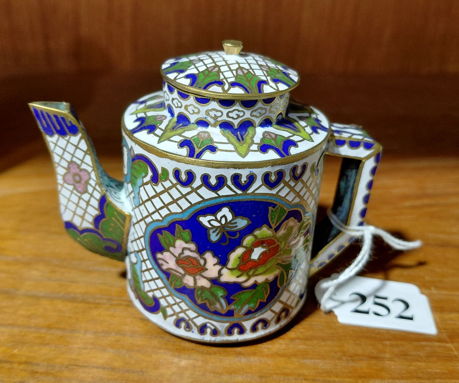 252 · A CLOISONNE MINIATURE TEAPOT