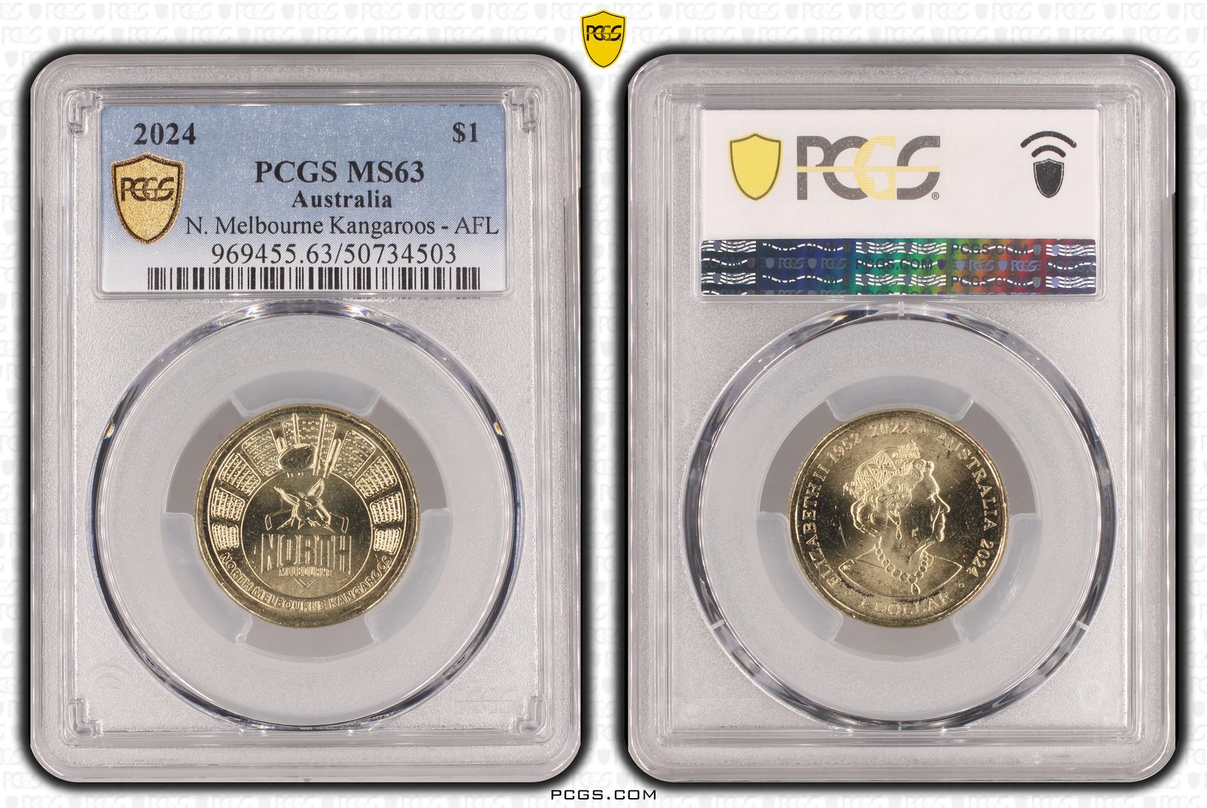 N. Melbourne Kangaroos - AFL , One Dollar, 2024, PCGS MS63