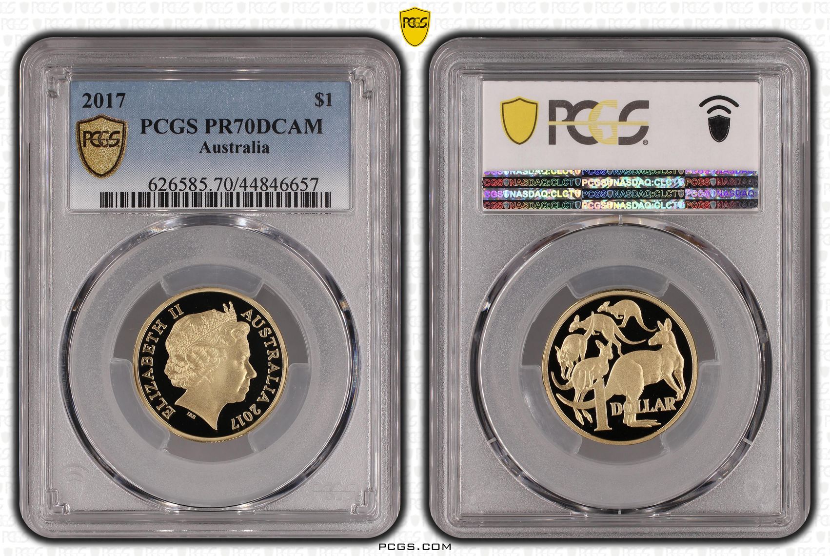 2017 Australia One Dollar, $1 PCGS - PR70DCAM POP 46/0 -657