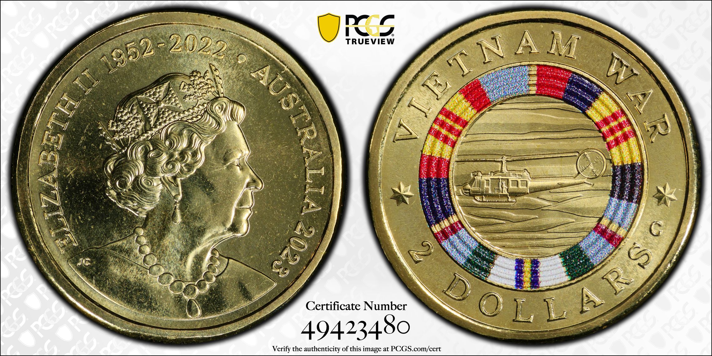 Vietnam War Colorized, Two Dollar, 2023-C, PCGS MS69