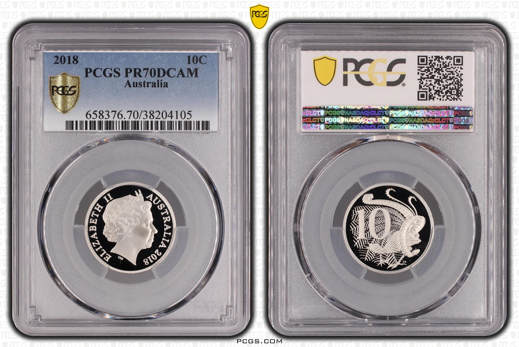 2018 Australia Ten Cent, 10c PCGS - PR70DCAM POP 53/0 -105