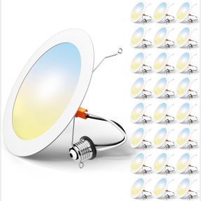 FREELICHT 5/6 INCH 5CCT LED RECESSED LIGHTING 24 PACK, 1000LM ULTRA-THIN FLAT LED CAN LIGHTS, DIMMABLE, IC RATED, 10W EQV 110W, 27