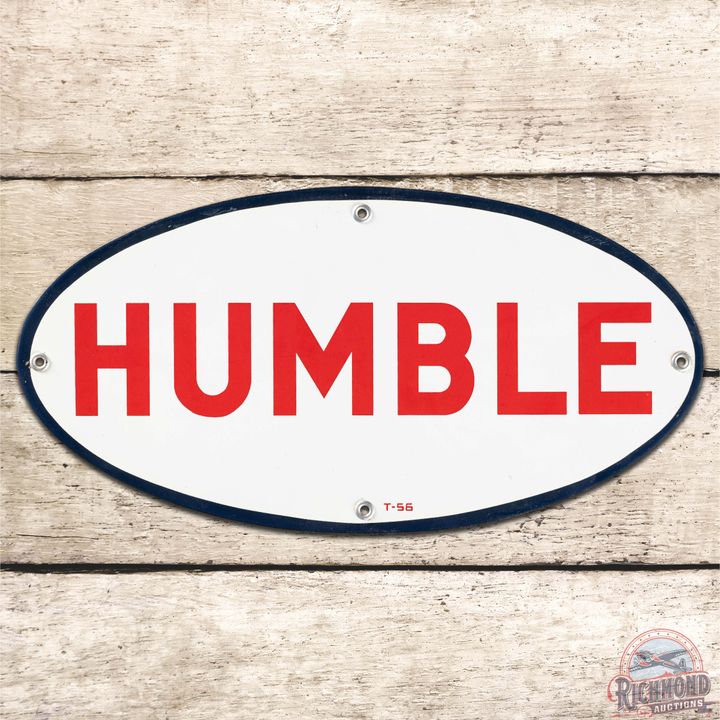 Humble Motor Oils SS Porcelain Truck Door Sign