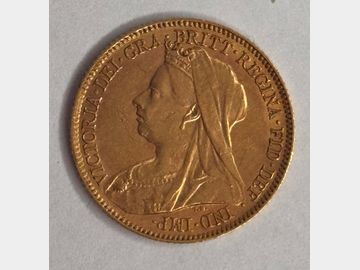 1900 VICTORIA OLD HEAD GOLD HALF SOVEREIGN