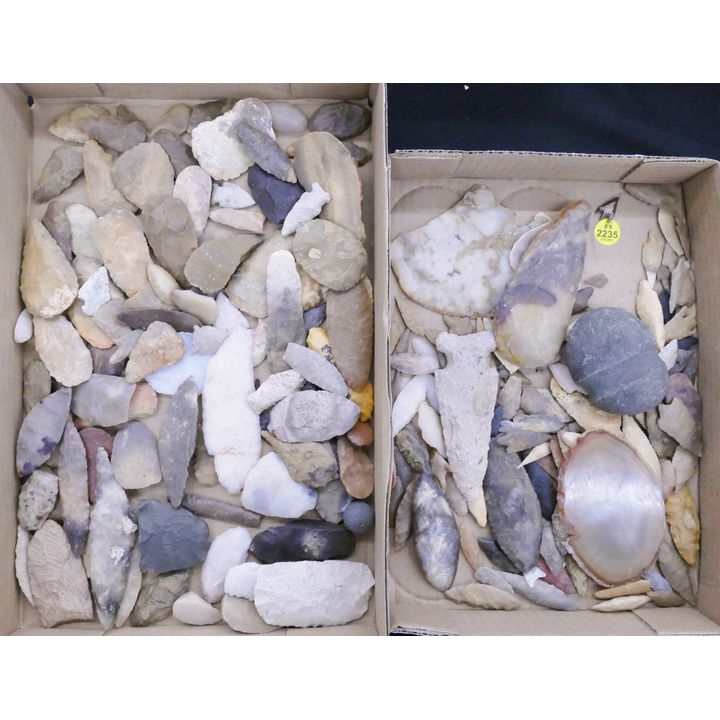 2 Boxes Indian Arrowheads