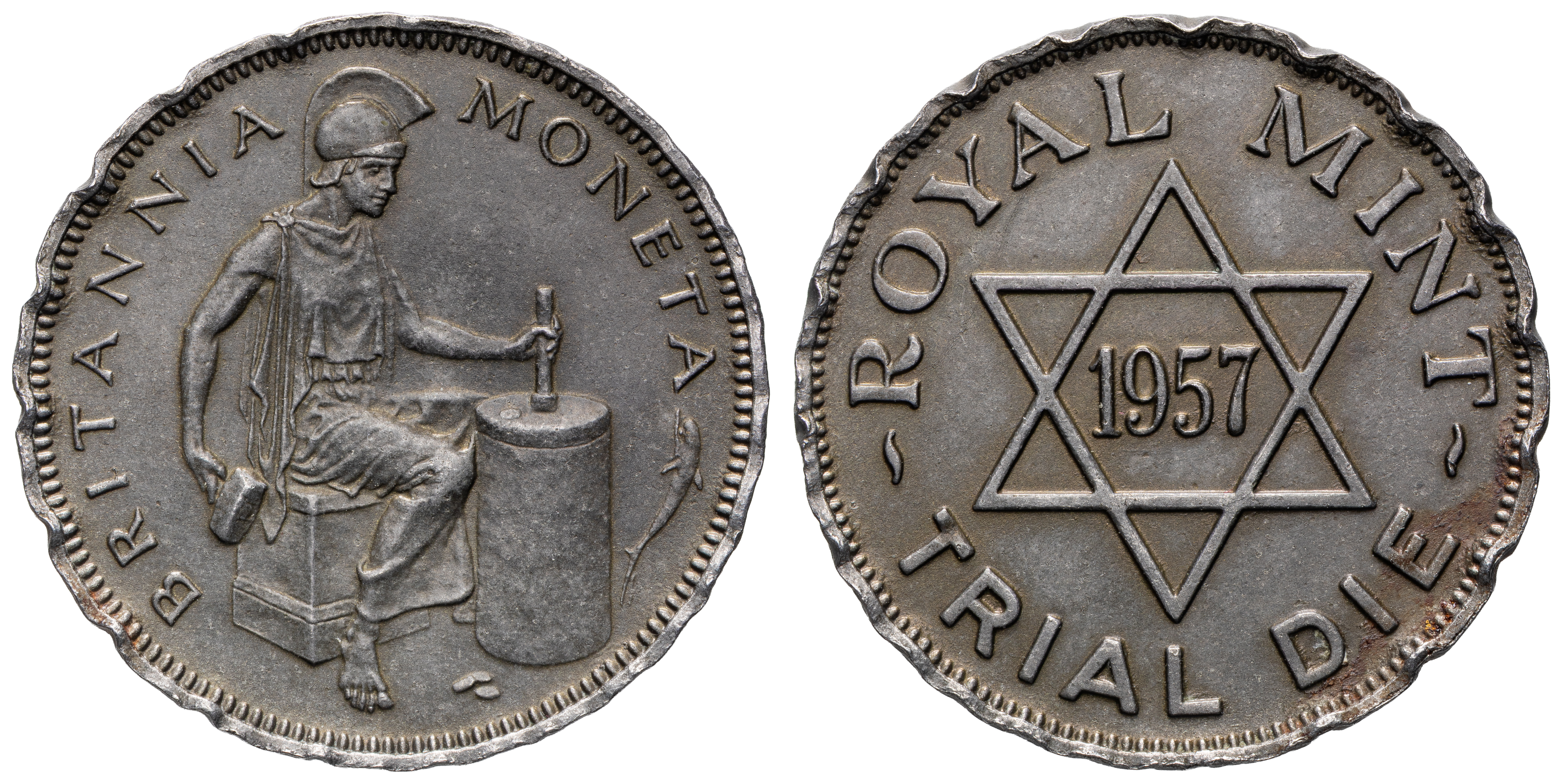 Great Britain, Trial Die, 1957, UNC